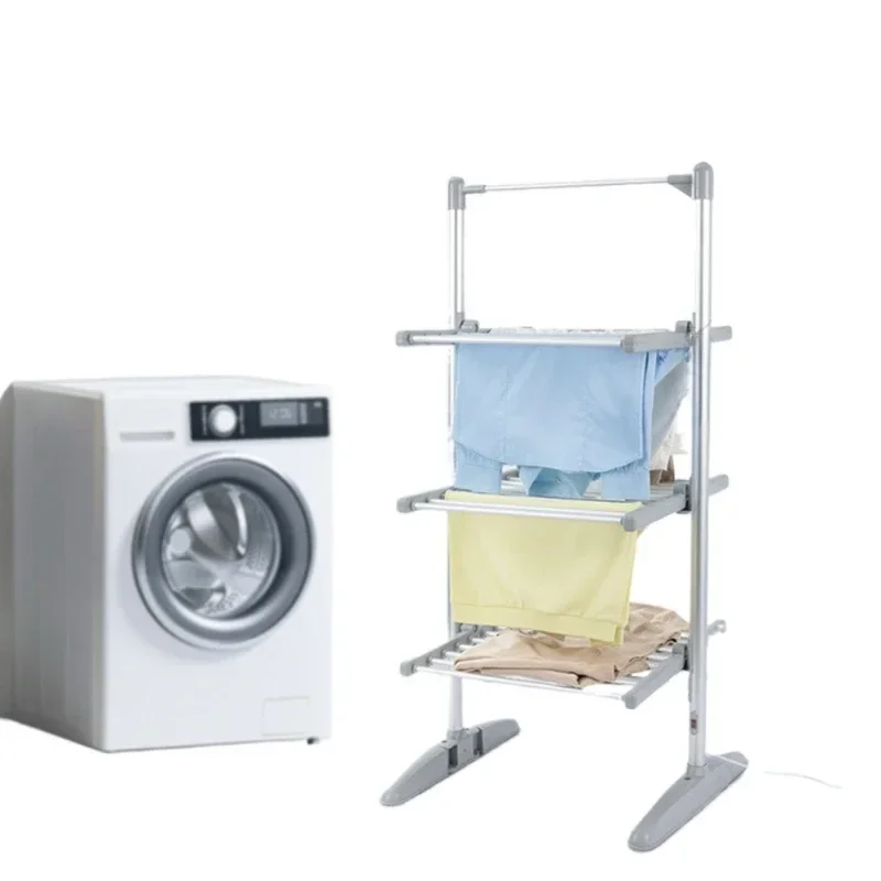 Portable freestanding foldable 3-layer mini electric drying rack