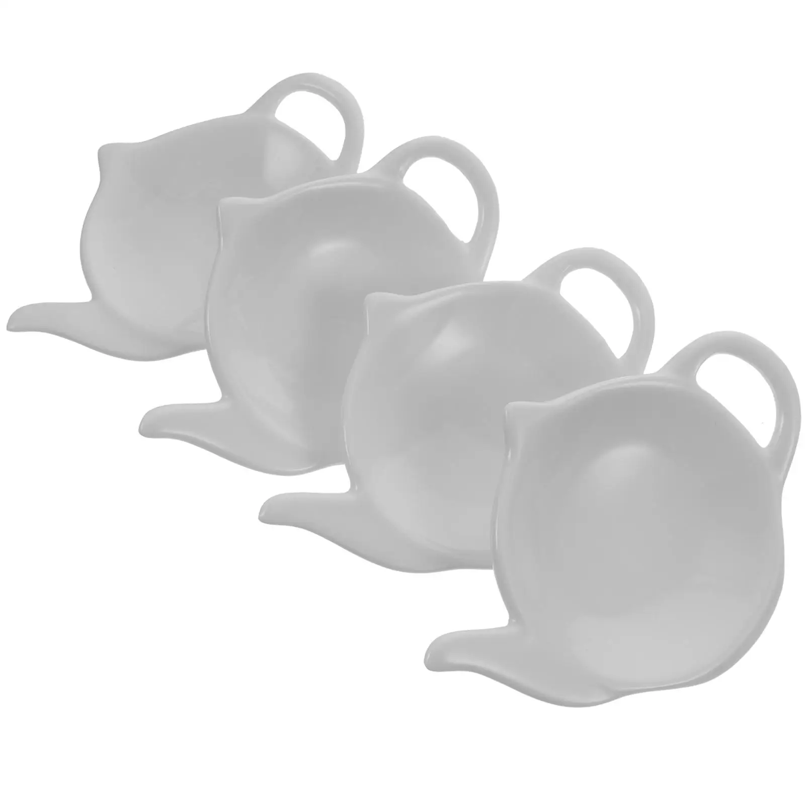 

4Pcs Ceramic Teabag Saucer Tea Bag Tray Snack Holder Snacks Dish Dipping Plate Sauce Bowl Seasoning Dish For Sauce Dessert