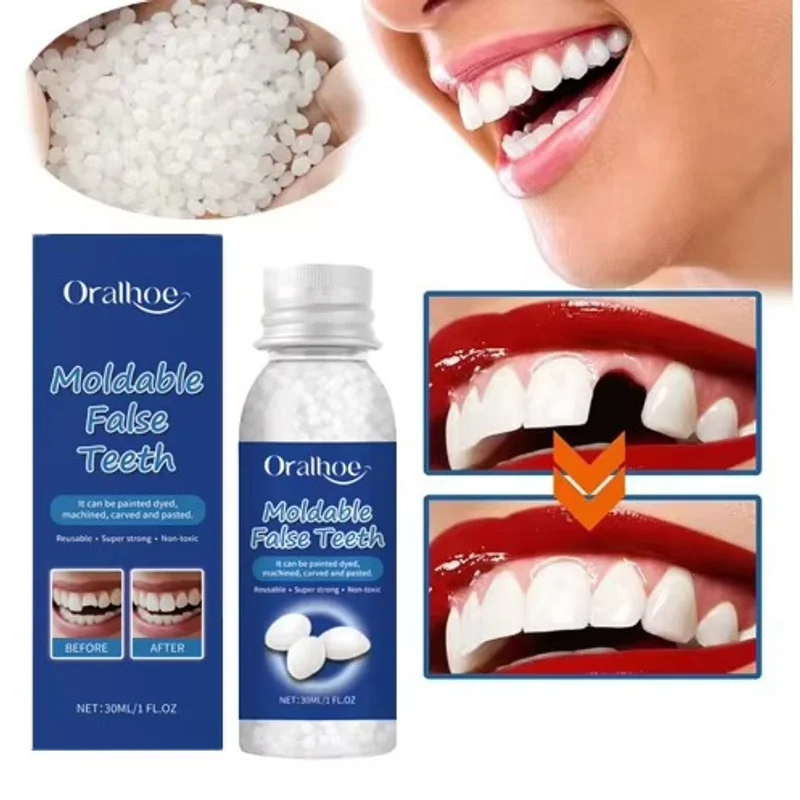 Temporary Tooth Repair Resin Solid Glue, Shapeable Material for Teeth Gaps, DIY Cosmetic Tooth Filling Supplies JJ3842