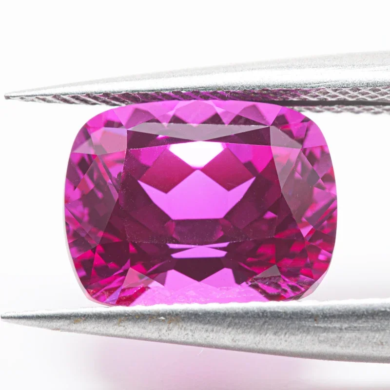 Top Lab Grown Sapphire Hot Pink Rectangular Cushion Shape VVS1 Gemstone Charms DIY for Jewel Making Selectable AGL Certificate