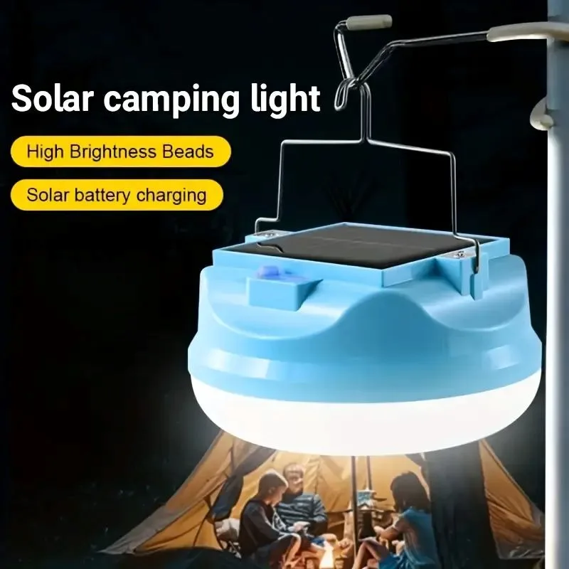 Solar Powered LED Camping Light with 3 Lighting Modes and USB Dual Charging Suitable for Camping Hiking and Fishing