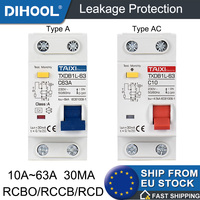 MCB RCCB RCD Type A / AC RCBO DPNL Residual Current Circuit Breaker Short Current Leakage Protection 16A 20A 32A 40A 50A 63A