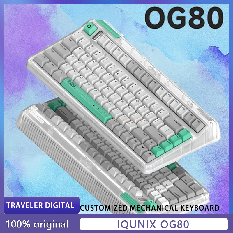 

IQUNIX OG80 Mechanical Keyboard Wireless 3-mode Wormhole Hot Swap Series PBT Customized 2.4G Gamer PC Office Gaming Keyboard