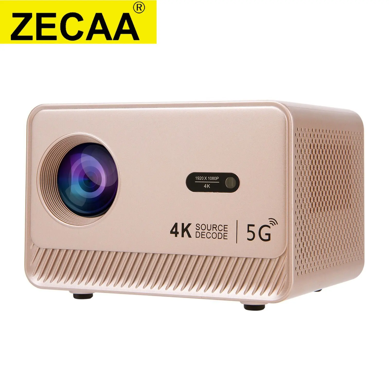 

ZECAA Full HD 1080P 300 ANSI 4K 2.4G+5G Dual Band WiFi 6 Android 13 Portable Bluetooth 5.4 Smart Home Multimedia Projector