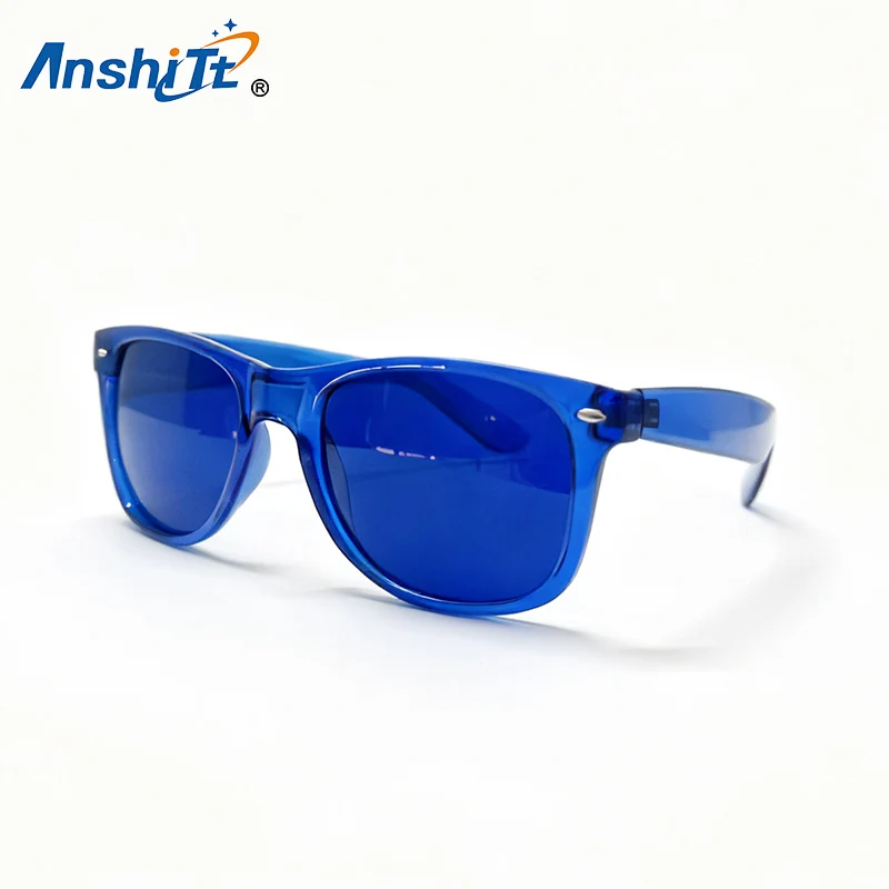 

10pcs Blue Color Therapy Glasses Chakra Glasses Chromotherapy Glasses Light Therapy Sunglasses UV400 Colour Fashion Sunglasses