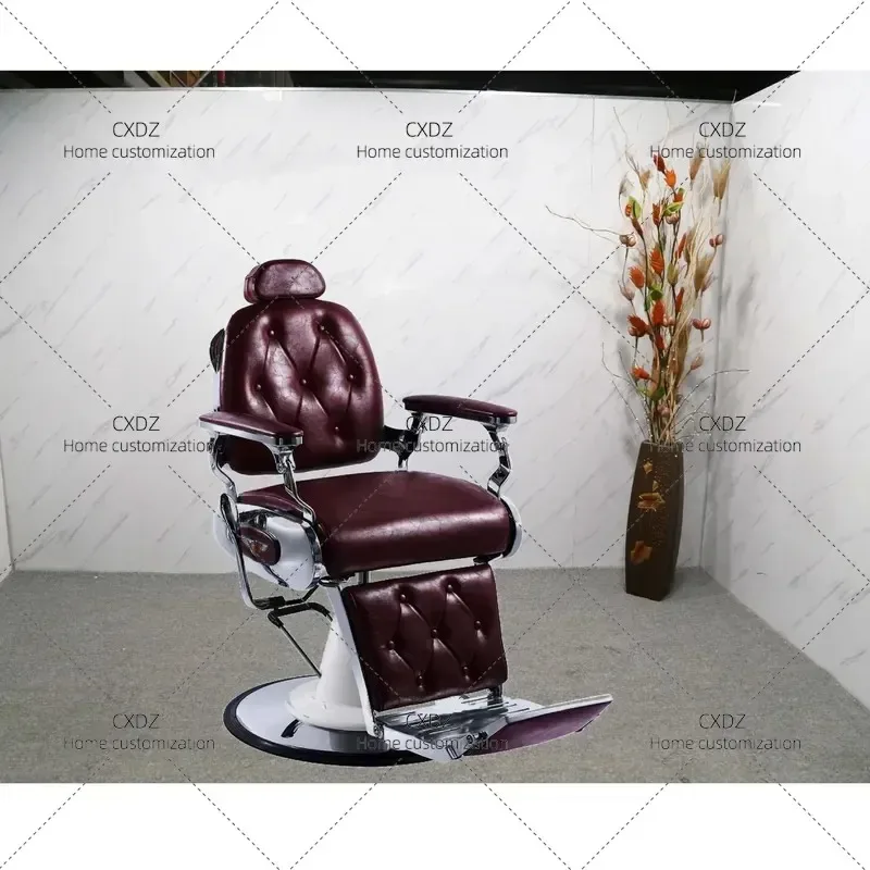 New Retro Hydraulic Barber Chair Old Fashioned Lifting Beauty Salon Special Recliner Adjustable Hairdressing Chair