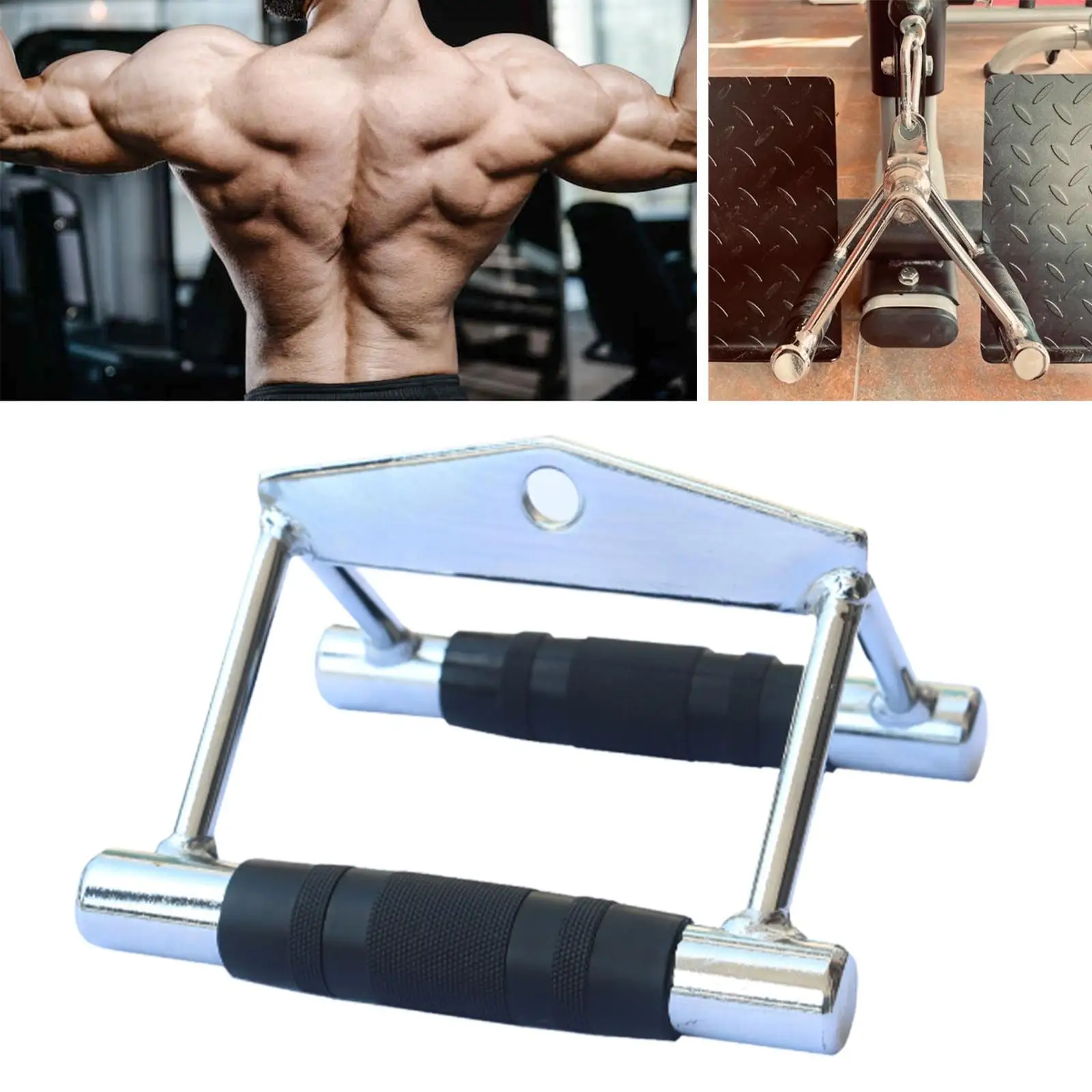 Mango de doble fila D, agarre cómodo y resistente para gimnasio en casa, fácil instalación, equipo portátil, barra extraíble para entrenamiento físico