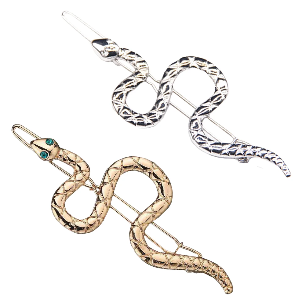 

2pcs Snake Hairpin Alloy Clips Snakelike Barrettes Vintage Hair Accessories Bobby Pins for Women Fine Workmanship High Quality