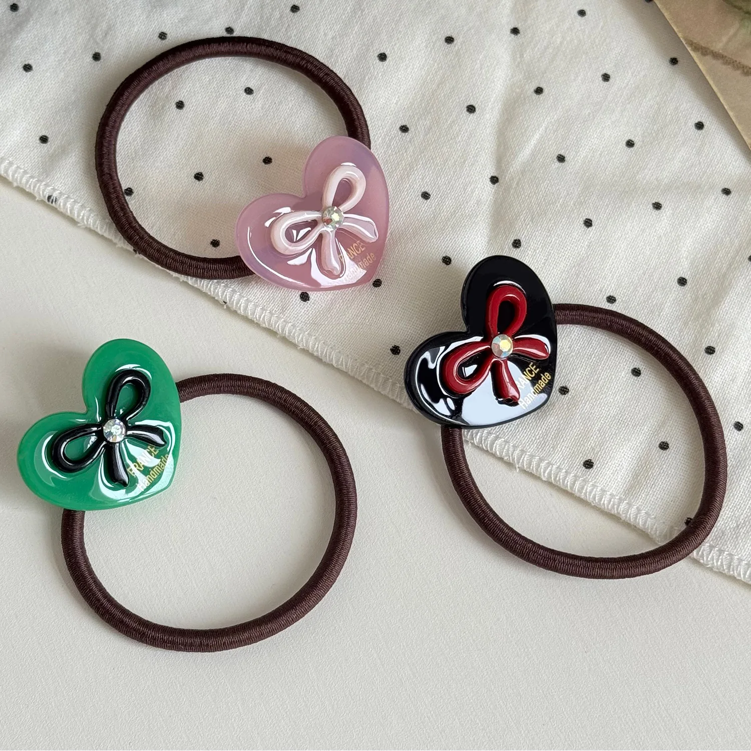 

Резинки для волос с высоким хвостом, эластичные резинки для волос со стразами и бантом, ацетатные ленты для волос, сильная фиксация для густых волос