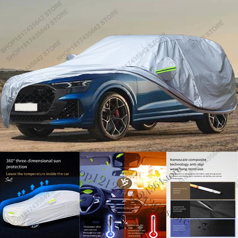 Full Car Cover Compatible with Audi Q8 2018-2025 SUV Car Cover All-Weather Outdoor Protection Sun UV Rain Dust Proof