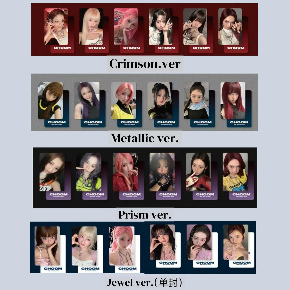 6 Stück/Set BABYMONSTER Fotokarten CHOOM Album Crimson Prism Ver. Karten AHYEON RUKA PHARITA CHIQUITA Fans Cosplay Collection