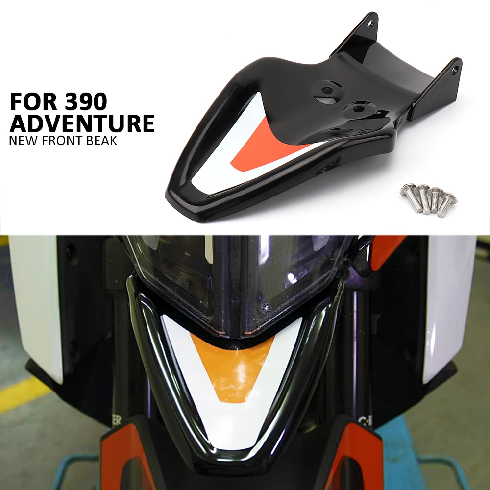 

New Motorcycle Accessories Plastic Front Beak Fender Extension Fairing Black/White For 390 ADV 390 Adventure 390 ADVENTURE