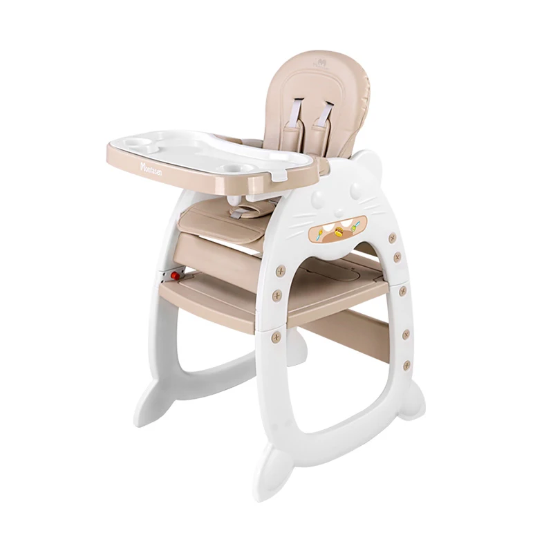 Montasen Baby High Feeding Chair Multifunctional Study Desk and Chair Plastic 3 in 1 Feeding Chair