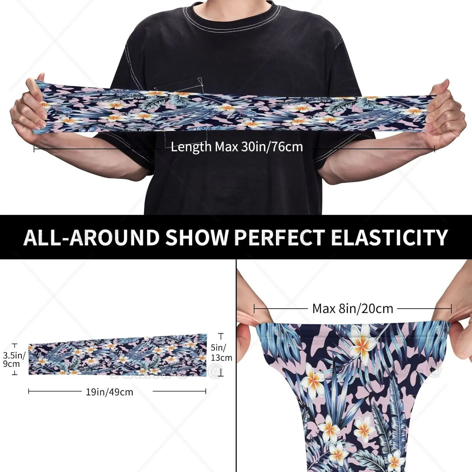 Kühlende Ärmel mit hawaiianischen Blumen und Blumenmuster für Damen und Herren, modische Sonnenschutz-Armmanschetten mit Daumenloch