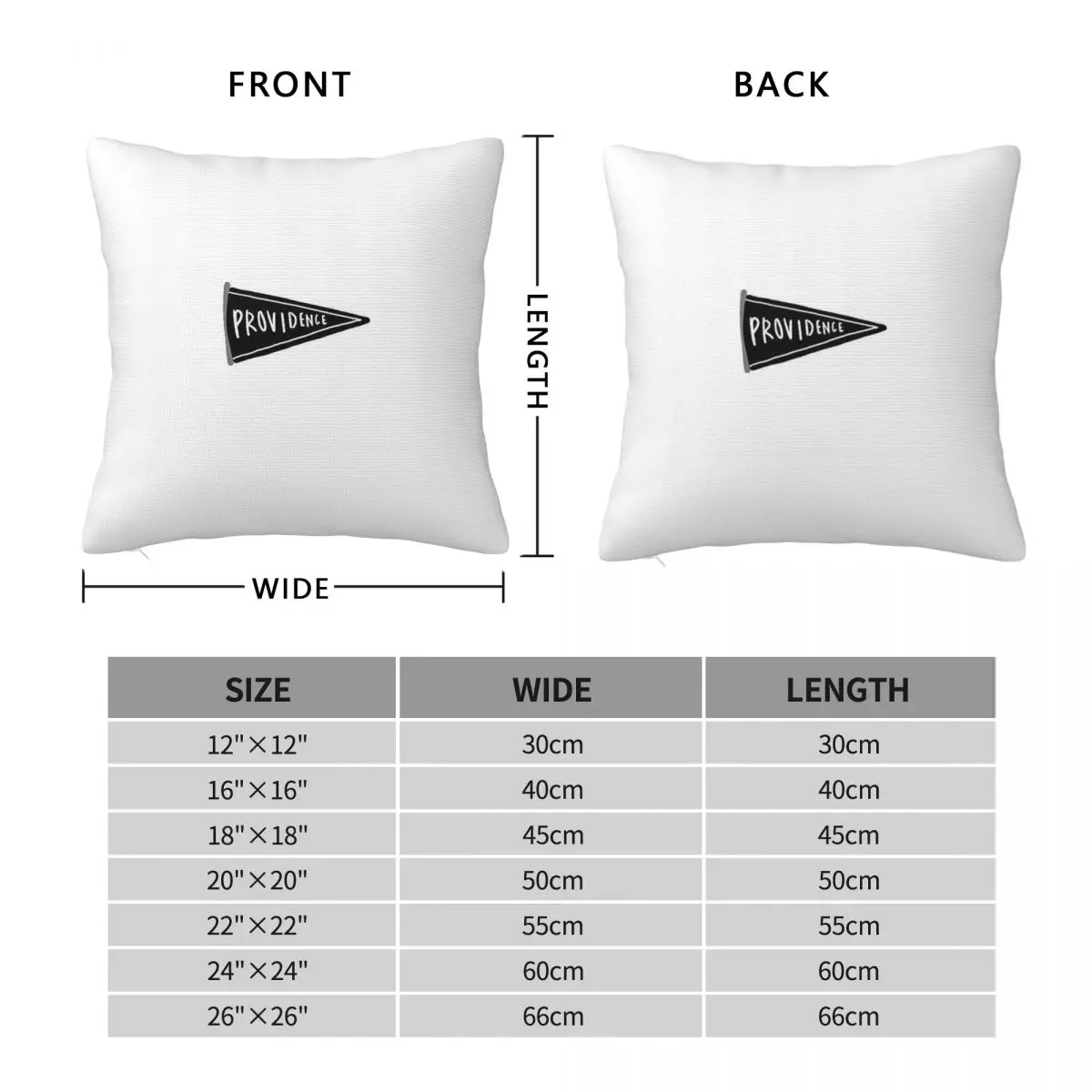 Providence College Pennant Square Pillowcase Polyester Linen Velvet Printed Zip Decor Sofa Seater Cushion Case 45x45