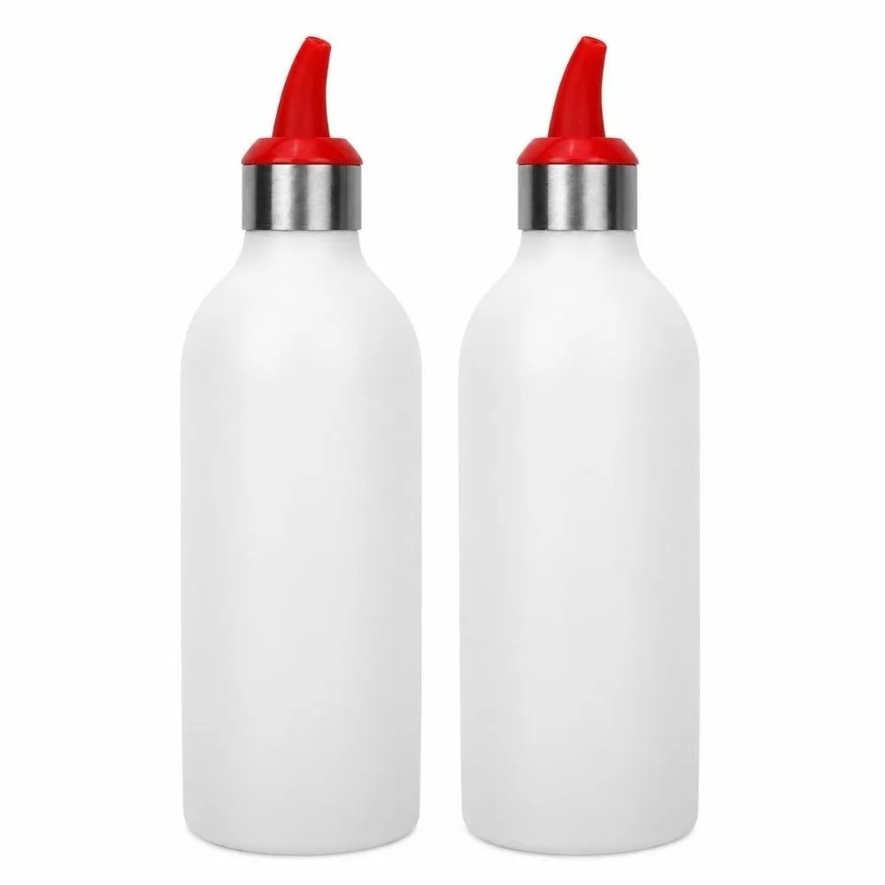 2Pcs Portable PP Squeeze Bottle 450ml Capacity Red/Blue/Green Condiment Dispenser Salad Dressing Bottle For BBQ Sauce