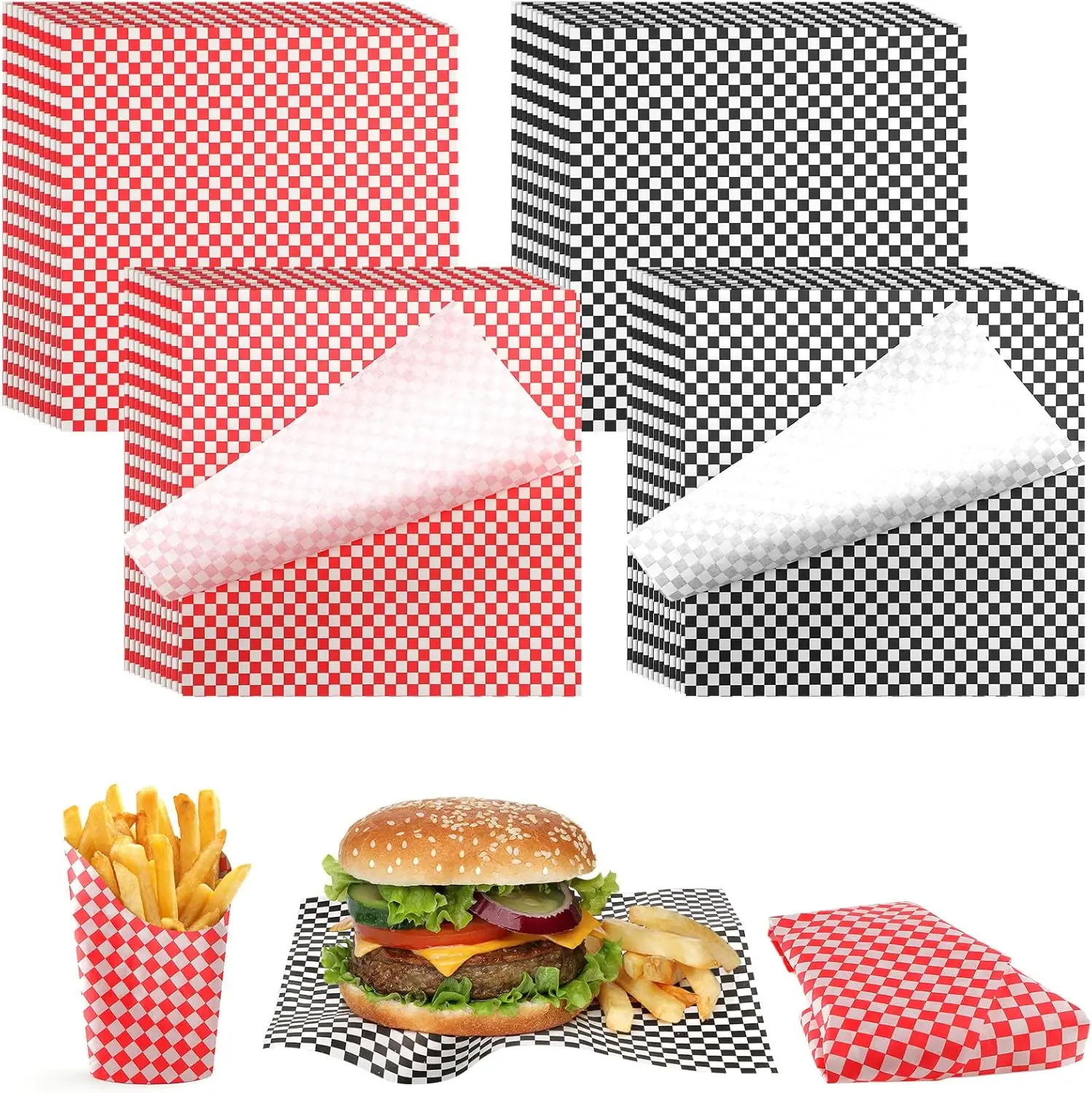 

Бумага для сэндвичей Deli, 12 x 12 дюймов, в клетку, для упаковки продуктов, вкладыши для корзин Deli