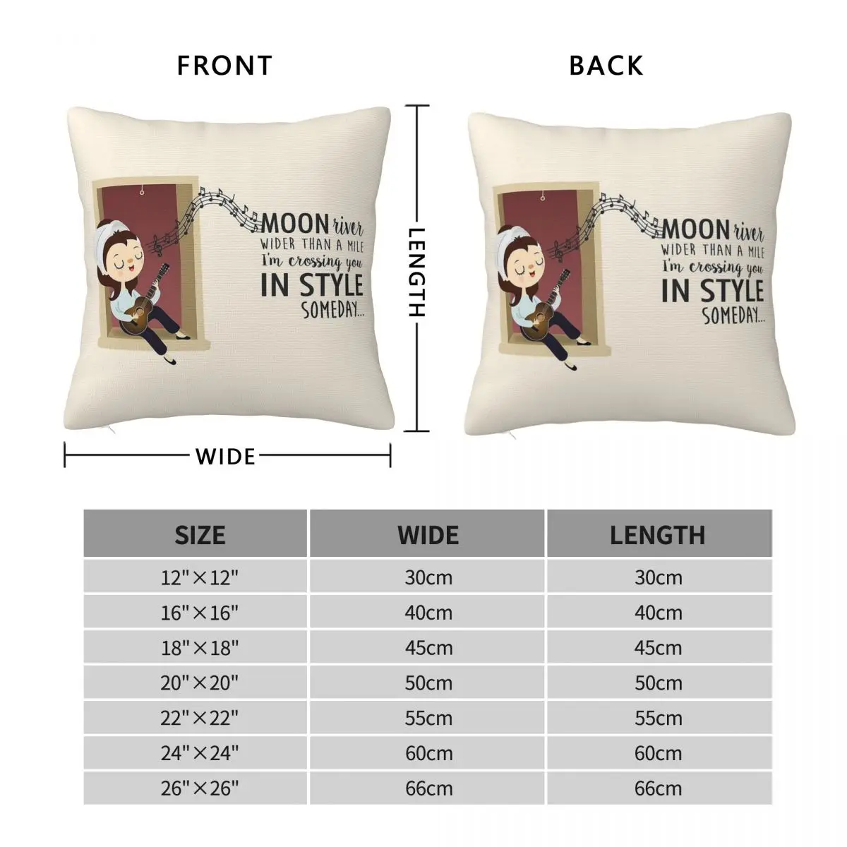 Moon River Audrey Hepburn Square Pillowcase Polyester Linen Velvet Printed Decor Pillow Case Sofa Seater Cushion Cover Wholesale