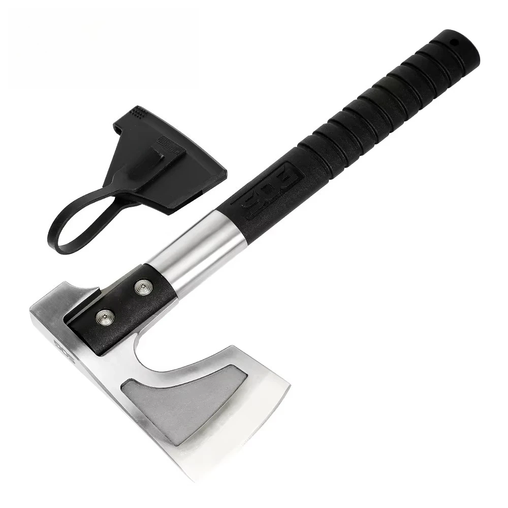 أداة مطرقة هاتشيت للتخييم مع غمد 3.1 بوصة شفرة من الفولاذ المقاوم للصدأ للاستخدام الخارجي والطوارئ (CH1001-CP)