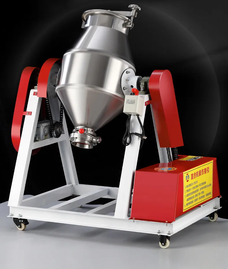Dry Powder Mixer Stainless Steel Waist Drum Feed Granular Powder Butterfly Valve Mixer