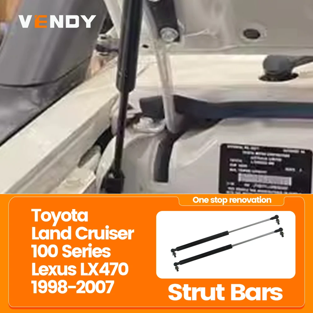 Front Bonnet Hood Strut For Toyota Land Cruiser 100 Series Lexus LX470 98-07 Lift Support Bars Gas Spring Dampers Rod 5345069025