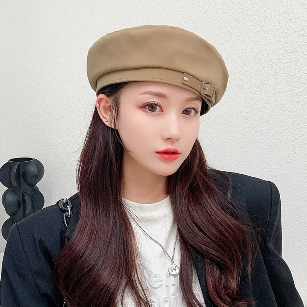 

Vintage Beret Hat Simple French Hats for Solid Color Khaki Caps Sun Protection