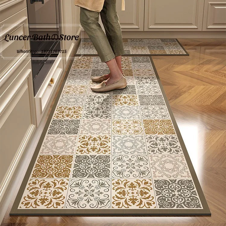 Simple tile diatom mud kitchen special floor mat non-slip, oil-proof and water-absorbing foot mat can be scrubbed leave-in and