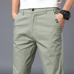 Streetwear Men's Fashion Casual Suit Pants Spring Summer Solid All-match Slim Korean Male Clothing New Full Straight Trousers 38