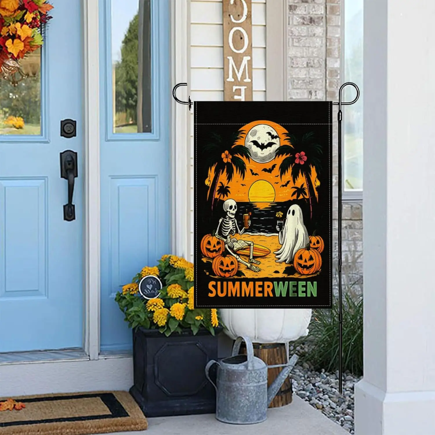 Summerween Summer Halloween Ghost Halloween Vibes Garden Flags,Double Sided Yard Flag Banners Decoration Home Holiday Outsid yyi