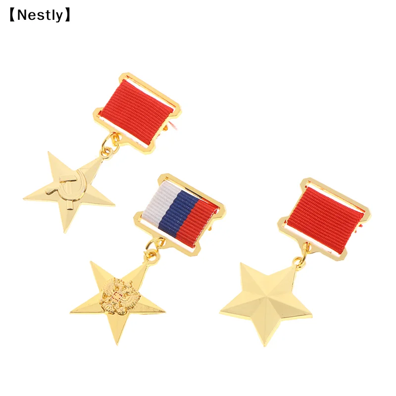 1pc Russia USSR Badge Lapel Pins Metal Badge Medal Souvenir Collection Labor Star〔Nest〕