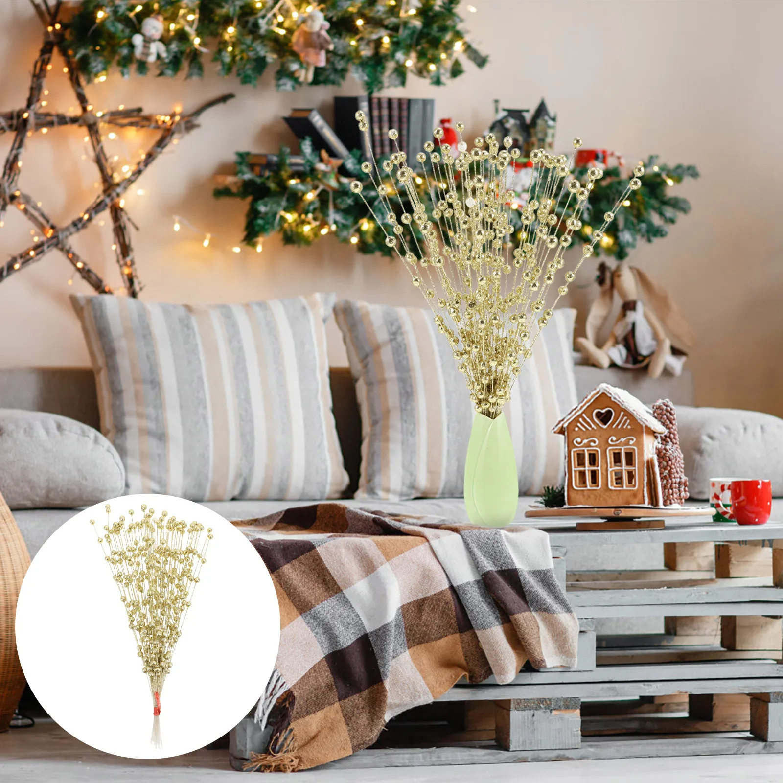 

1 Set Artificial Berries Fake Flowers Decorations For Party Photography Shiny Christmas Picks Fillers Glitter Berry Branches Diy