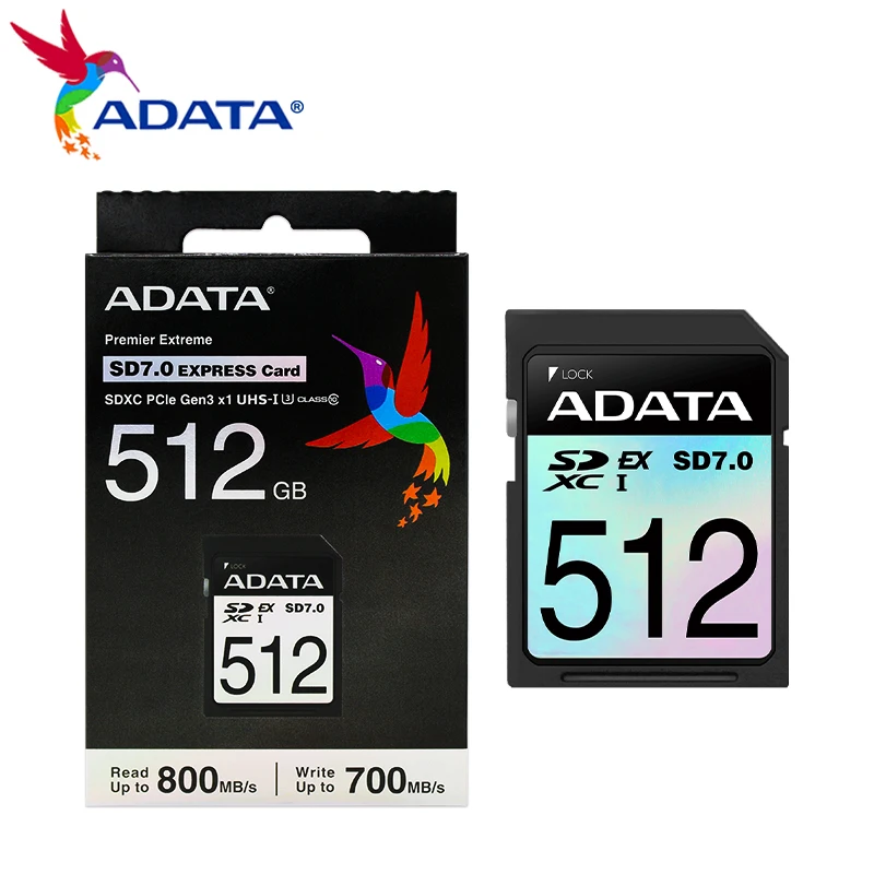 Imagem -02 - Adata-cartão de Memória de Alta Velocidade para Câmera u3 Sdxc 512gb Pcie Gen3x1 256gb C10 sd 7.0 Uhs-i