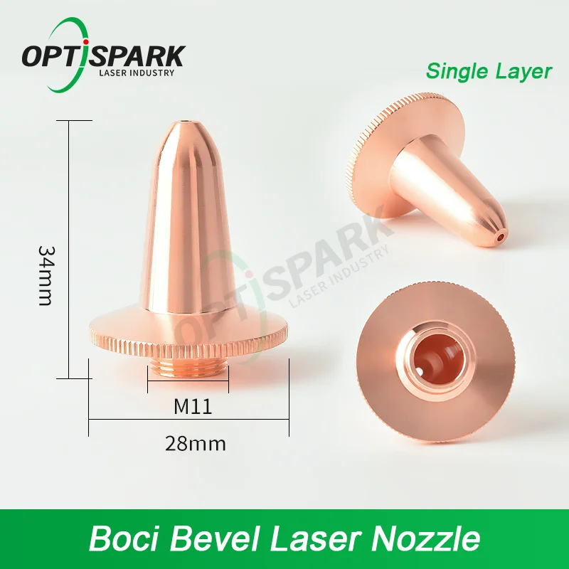 Laser Cutting Nozzle D28 H34 M11*0.75 Single Double Layer Flat Bevel Nozzles for BLT441 BLT461 BLT481 Fiber Laser Cutting Head
