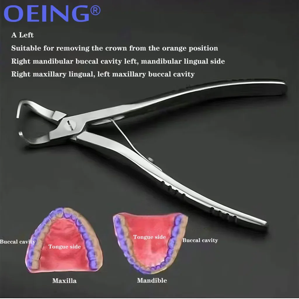 OEING 1/2PcsCrown Extractor Plier Teeth High Quality Forcep CrownRemover Dental Teeth Extraction Plier Surgical Tool