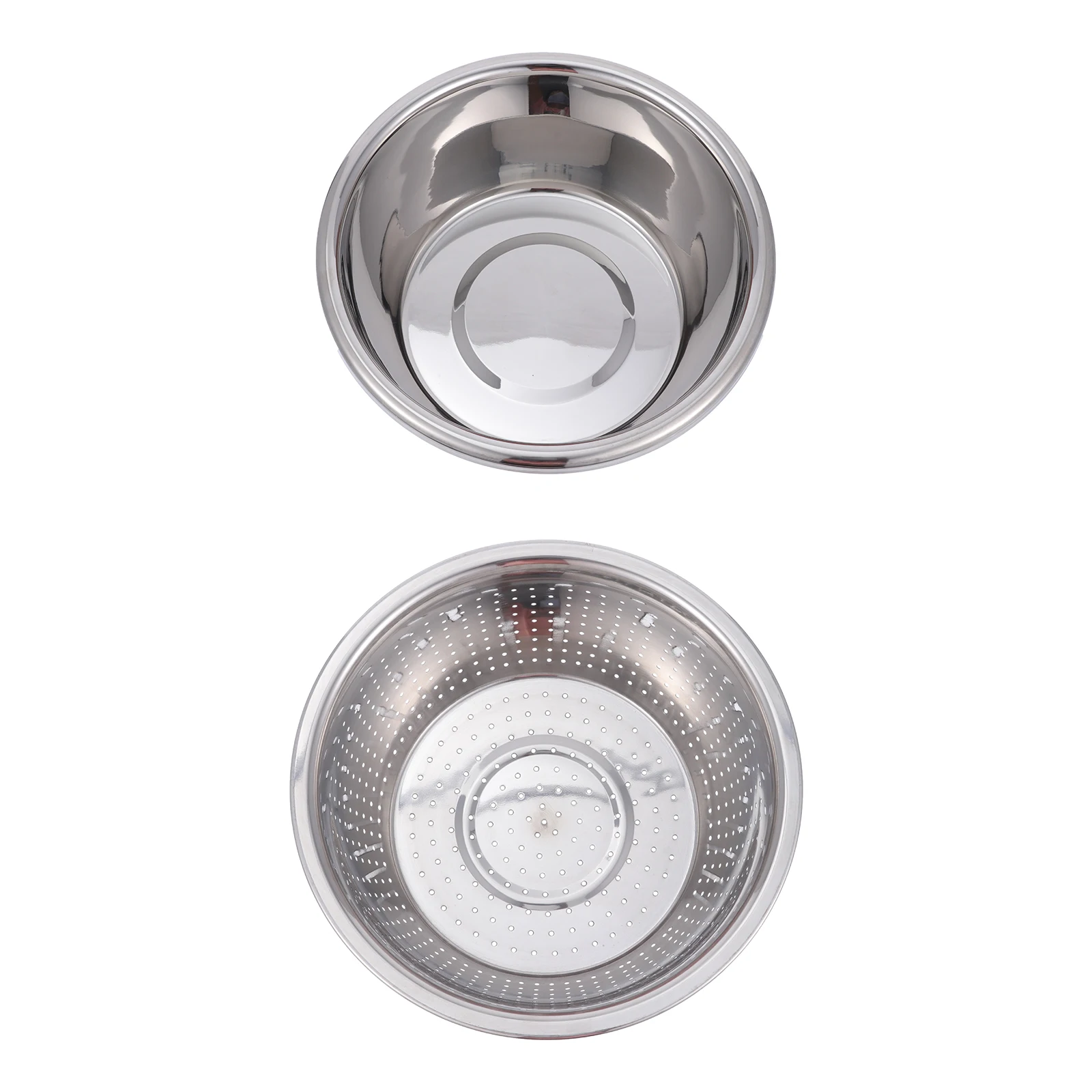 

2Pcs Stainless Steel Basin Thickened Sink Tub Kitchen Drying Basket Strainer Fruit Vegetable Rice Holder Tableware Drainer