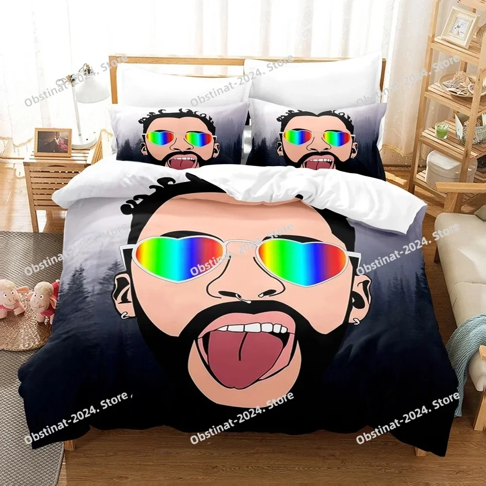 2025 Popular Bad Bunny Bedding Set Un Verano Sin Ti Printed With Pillowcase Bed Duvet Cover Single Double Queen Super King Size
