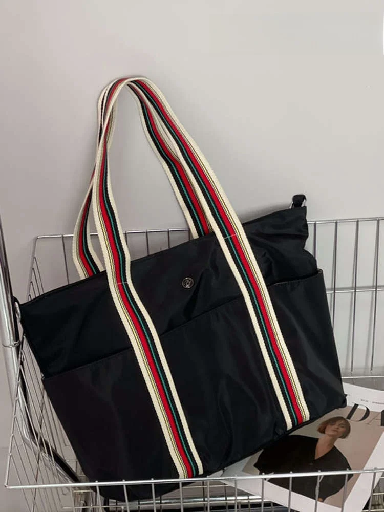 

Bopou Tote Bag Materni Crossbody Bag Multi-ket Single oulder Slung Bag Casual Leisure Sle Soft Cotton Fabric Zipper ...