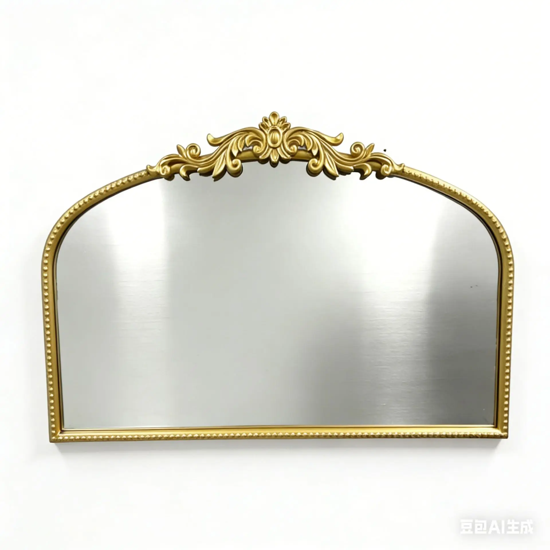 American craft round mirror sun hanging mirror light luxury decorative wrought iron non-punching wall hanging mirror manufacture