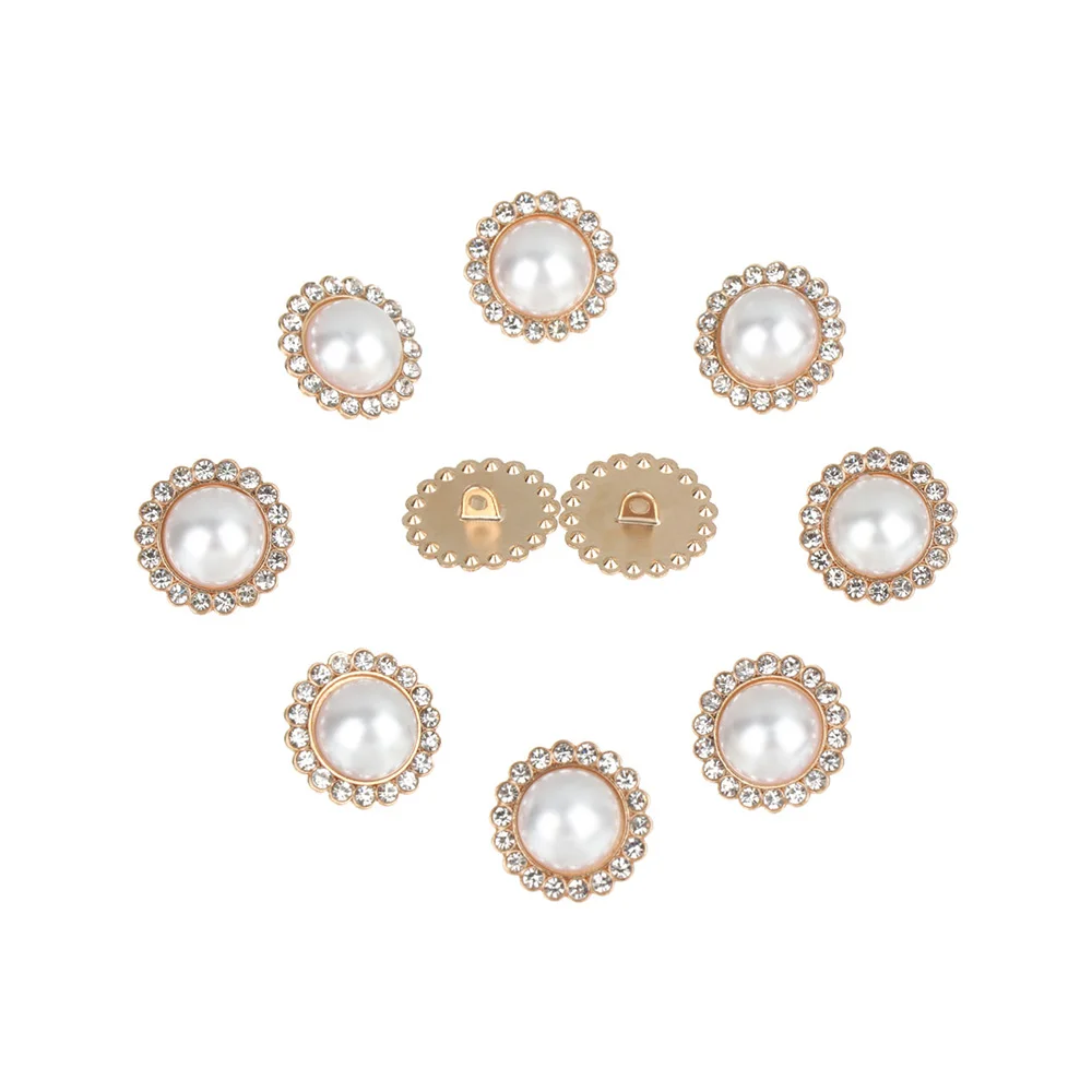 

10Pcs High Quality Sewing Button Needlework Pearl Clothing Buttons Shiny Rhinestone Shirt Buttons Sewing Accessories