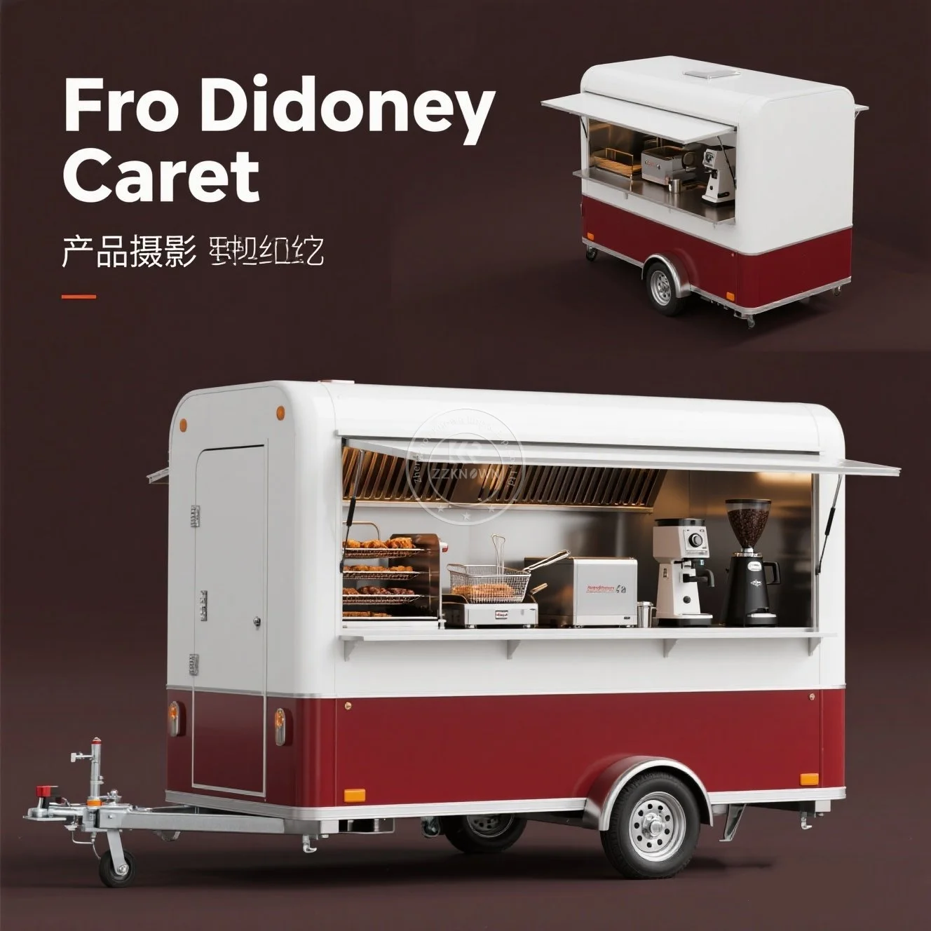 

Mobile Hot Dog Food Trailer Food Truck with Full Kitchen Juice Vending Trailer BBQ Pizza Trucks