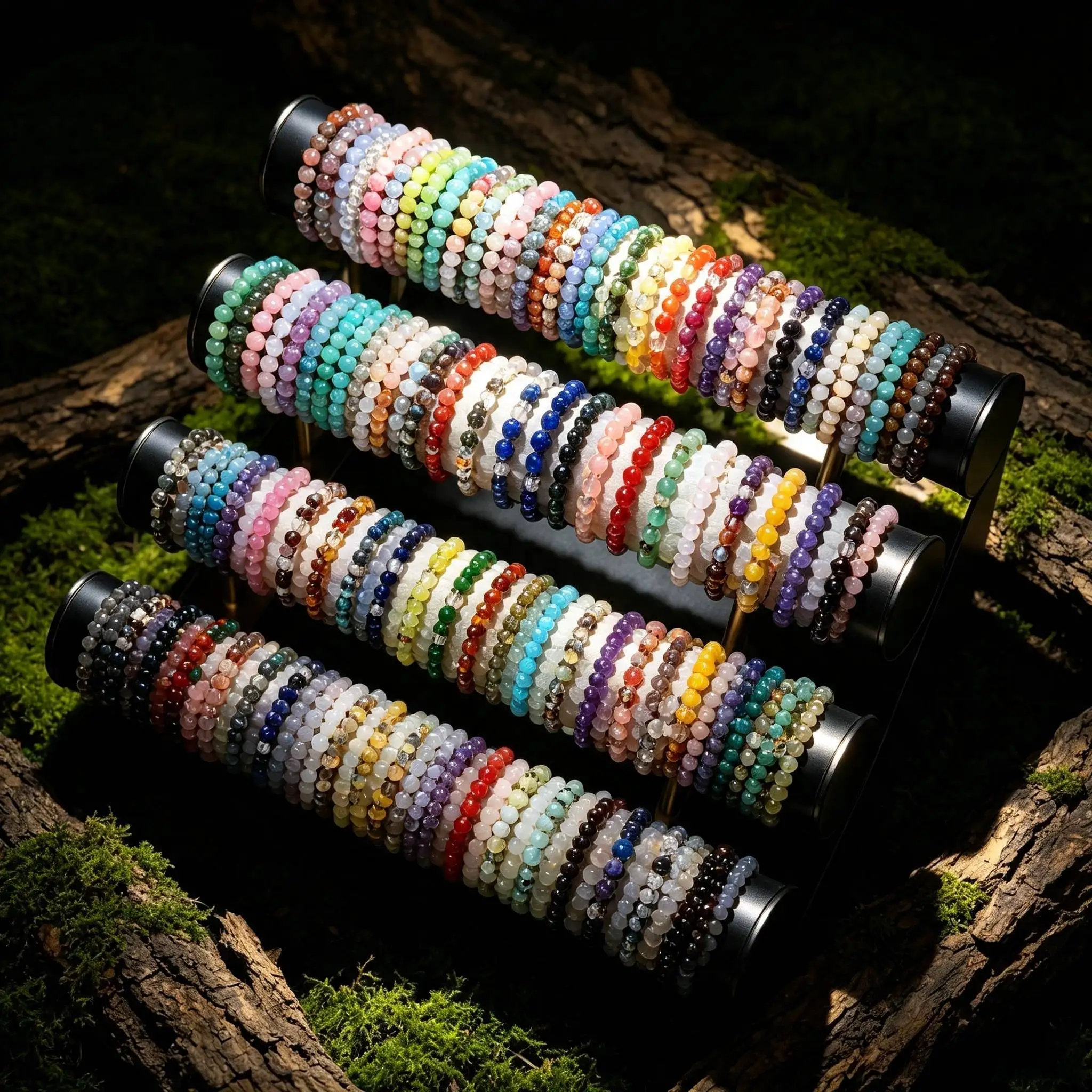 Random 93 Pieces + 5 Pieces (Free) Beaded Colored Glass Bracelet Set, Fashionable Bracelet for Men and Women, Can Be Matched with a Variety of Daily Clothing, Unisex, Summer Beach, Holiday Gift for Both Men and Women
