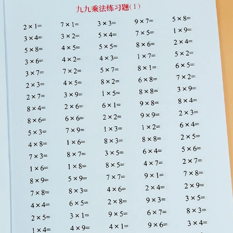 Multiplication and Division Within 99 Times Tables Practice Workbook Exercises for Memorizing Multiplication Table Math Work