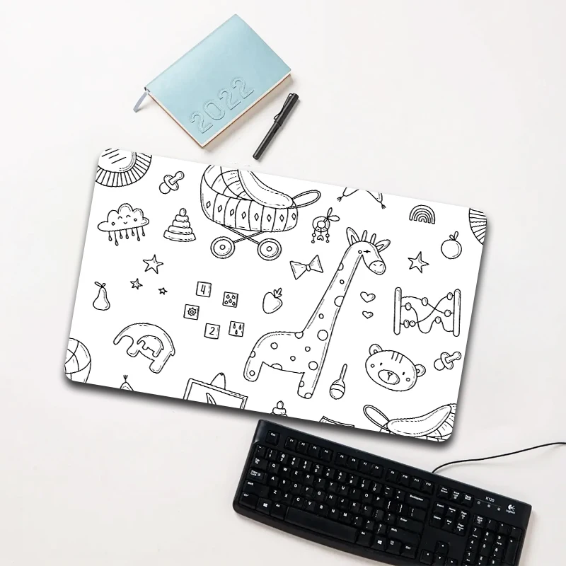 

Hand-drawn Baby Supplies Mouse Pad Large Non-slip Waterproof Desk Mat for Laptop Office