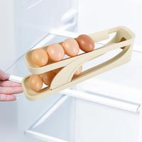 Plastic Automatic Scrolling Egg Rack Slide Type Dedicated Egg Storage Box Large Capacity Save Space Refrigerator Egg Dispenser
