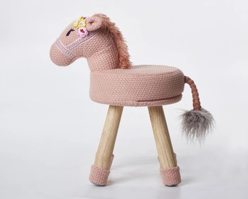 

Exclusive Patent Design Washable Seat Cover Kid's Room Children Stool Cute Animal Pony Horse Kid's Kindergarten Chair Toy