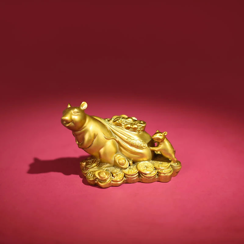 Ornament, All-Copper Rat, Brings And Good Fortune, A Mascot Attracting Wealth, Suitable For Home A