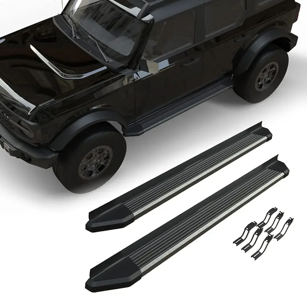 

Exclusive Side Steps All Black Running Boards Nerf Bars for Ford Bronco 4 Door 2021 2022