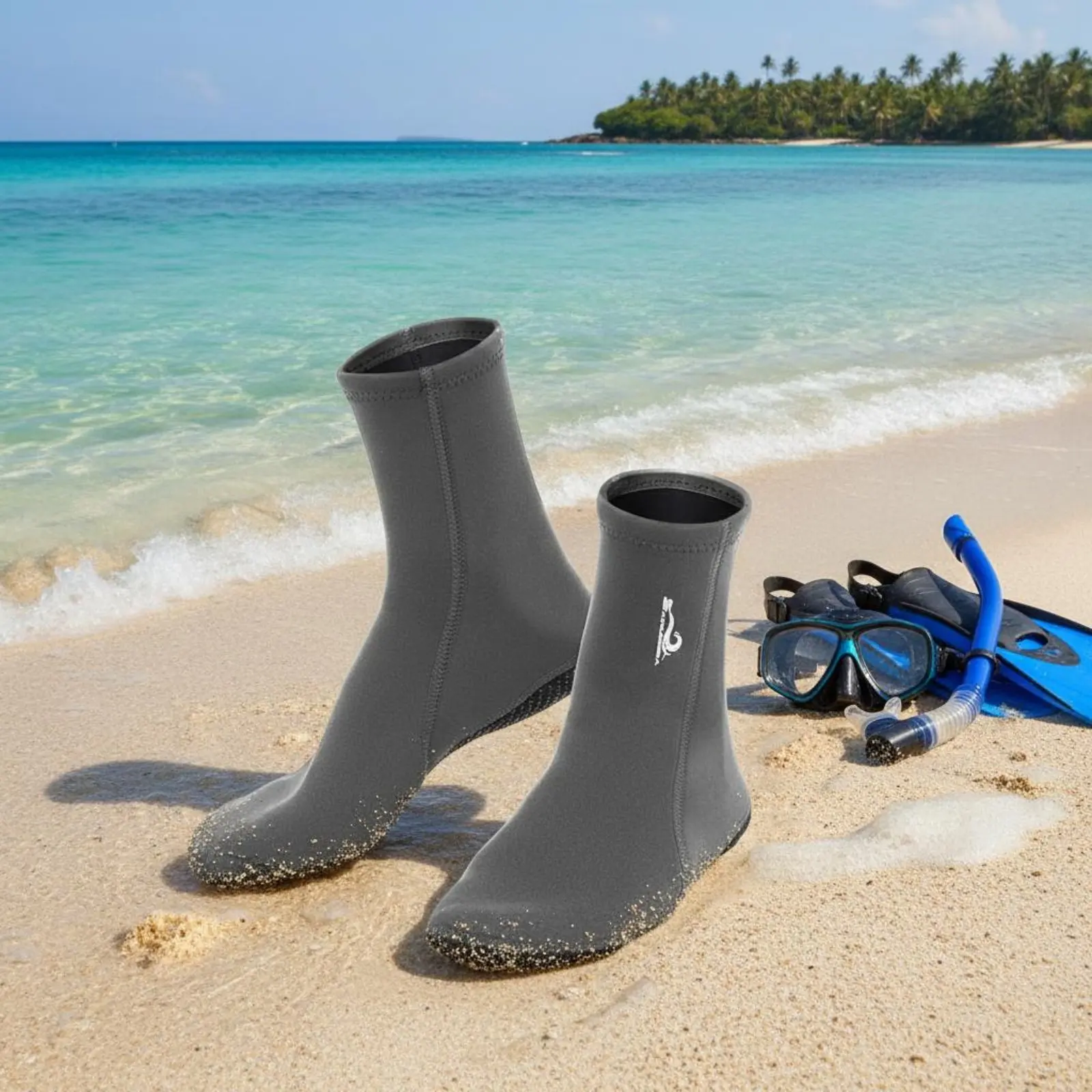 

High Top Surfing Socks Puncture & Abrasion Protection Neoprene Dive Socks Wear-Resistant Long-Lasting Construction for Rafting