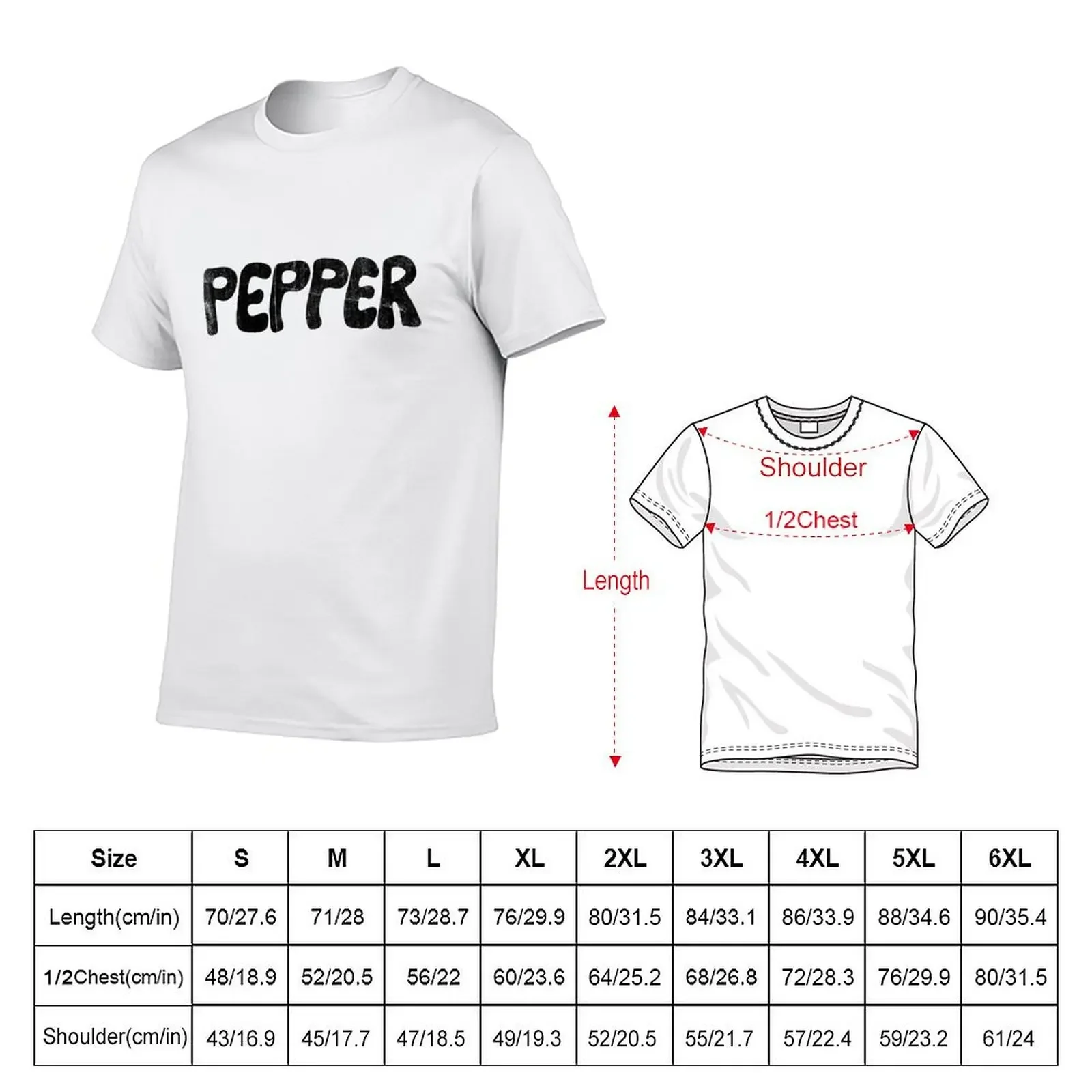 Pepper T-Shirt shirts graphic tee cute tops summer top hippie clothes t shirts for men cotton