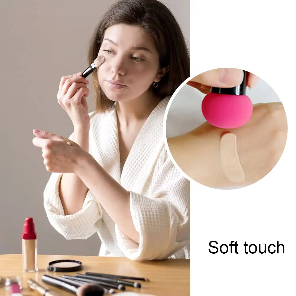 5Pcs Set Powder Puff Combination Set Beauty Egg Mushroom Head Powder Puffs Silicone Face Brush For Women